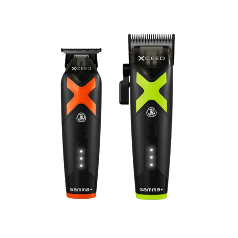 Gamma+ XCEED IN2 Vector Motor Cordless Clipper + Trimmer Value Set (GP418B/GP609B)