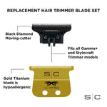 Wide Gold X-Pro Fixed Trimmer Blade w/DLC Deep Tooth Cutter